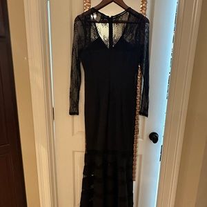 Black lace dress long sleeve size 4 new without tags